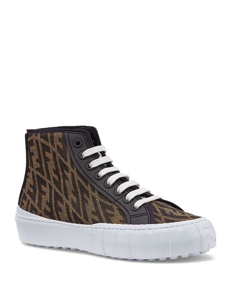 fendi sneakers beige|men's Fendi high top sneakers.